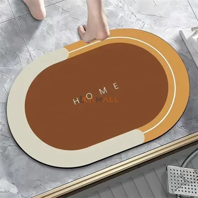 Tapis Absorbant Antidérapant ovale en Caoutchouc– Tapis pour Cuisine, Salle de Bain et Entrée