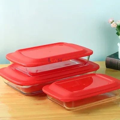Lot de 3 Boîtes de Conservation en Verre – Contenants Alimentaires avec 3 Tailles pour Cuisine et Rangement