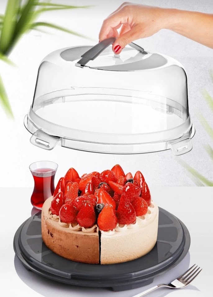 Porte Gâteau Rond en  Plastique