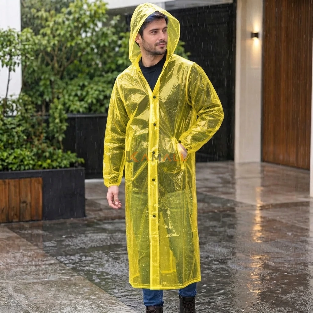 Manteau de pluie impermeable avec capuche unisexe GM – Protection pratique contre la pluie