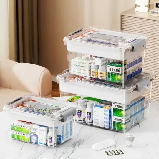 Boite de Rangement Multiusage en Plastique 5 L – Organisateur Pratique 29 x 19 x 14 cm pour Maison et Cuisine