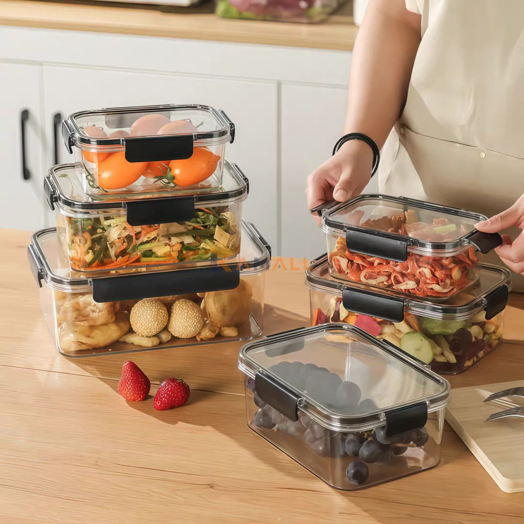 Boite de conservation carree en plastique alimentaire