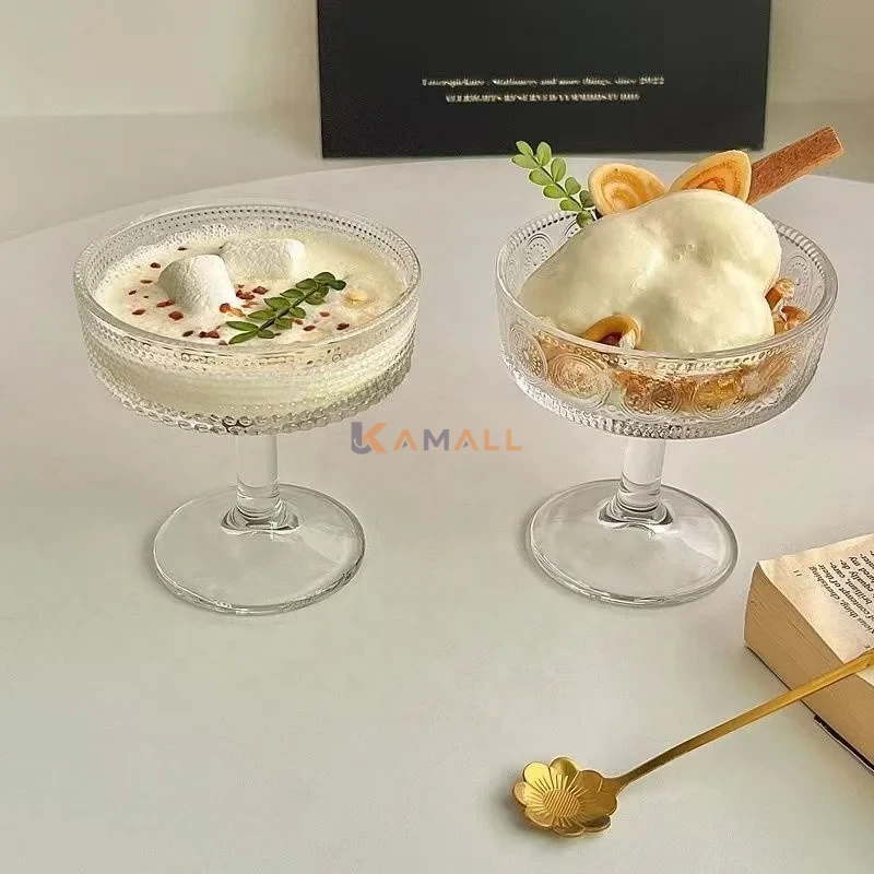 Lot de 4 Coupes à Glace en Verre