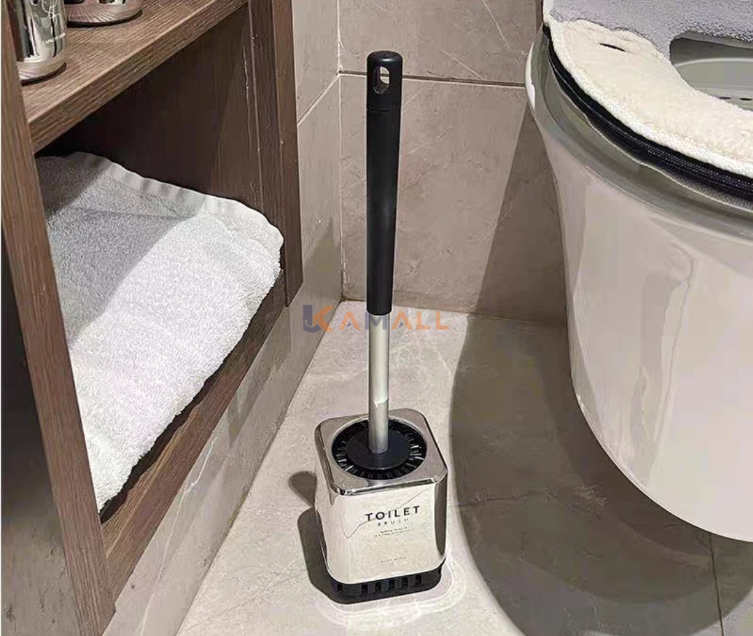 Brosse de Toilette avec support en Plastique – Accessoire WC pratique pour nettoyage