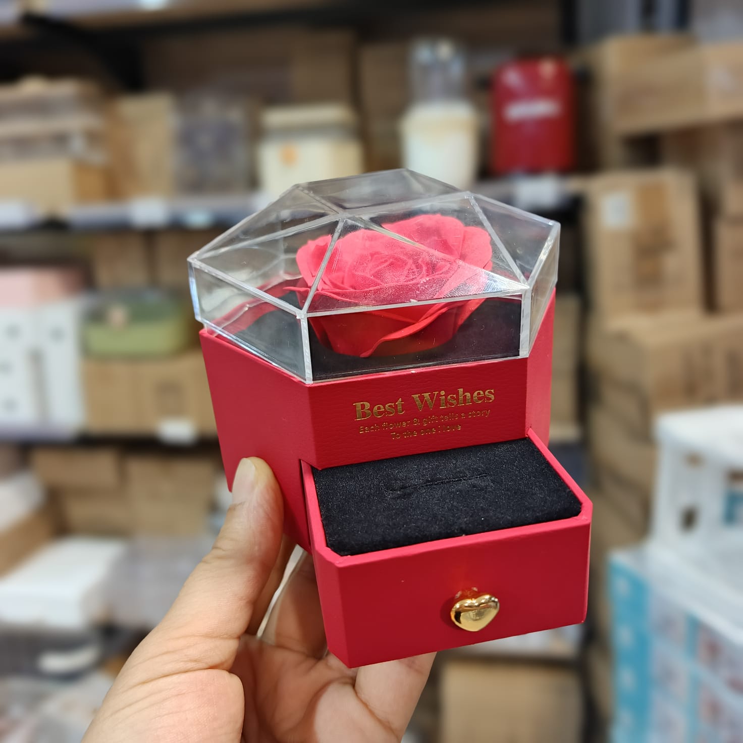 Boîte à Bijoux Fleur en Plastique – Organisateur Décoratif pour Bagues, Bracelets et Accessoires