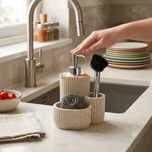 Support pour Accessoires de Nettoyage – Cuisine et Salle de Bain