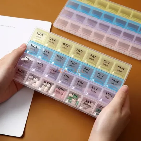 Boite à Médicaments 21 Compartiments en Plastique – Pilulier Hebdomadaire pour Organisation des Traitements