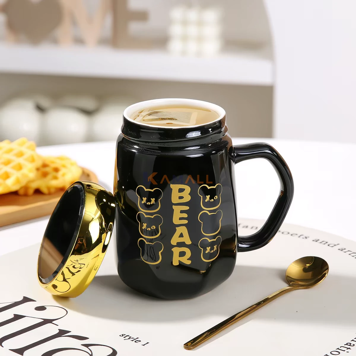 Mug 400 ml en Céramique avec Couvercle