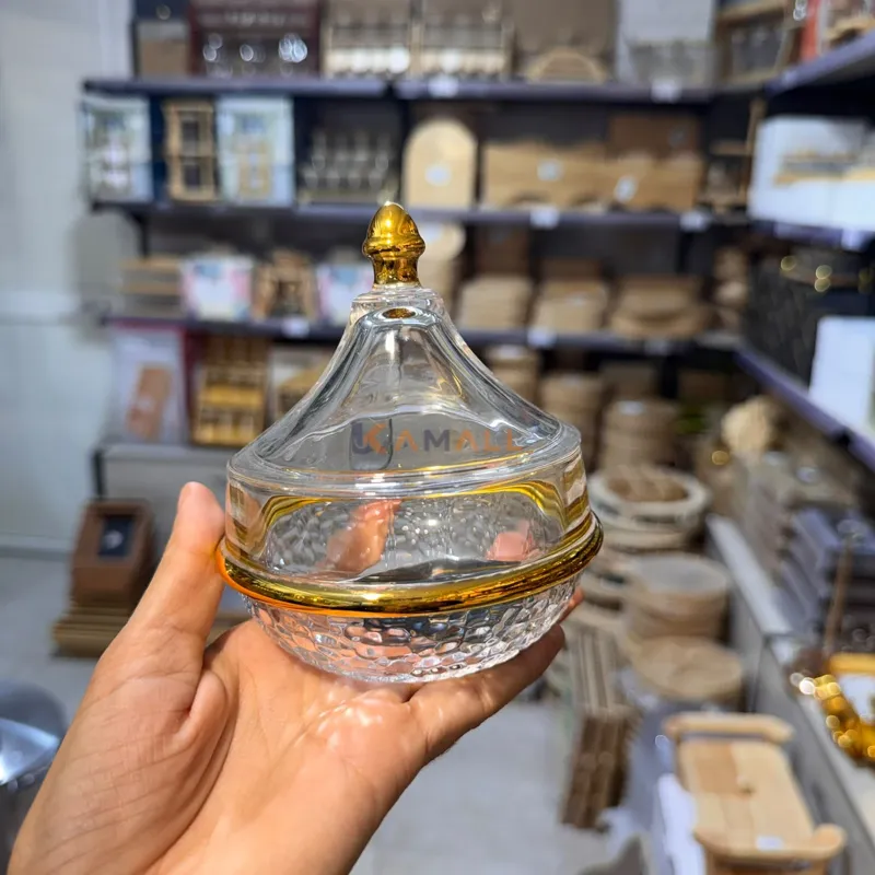 Bonbonnière en Verre avec Couvercle 12 cm