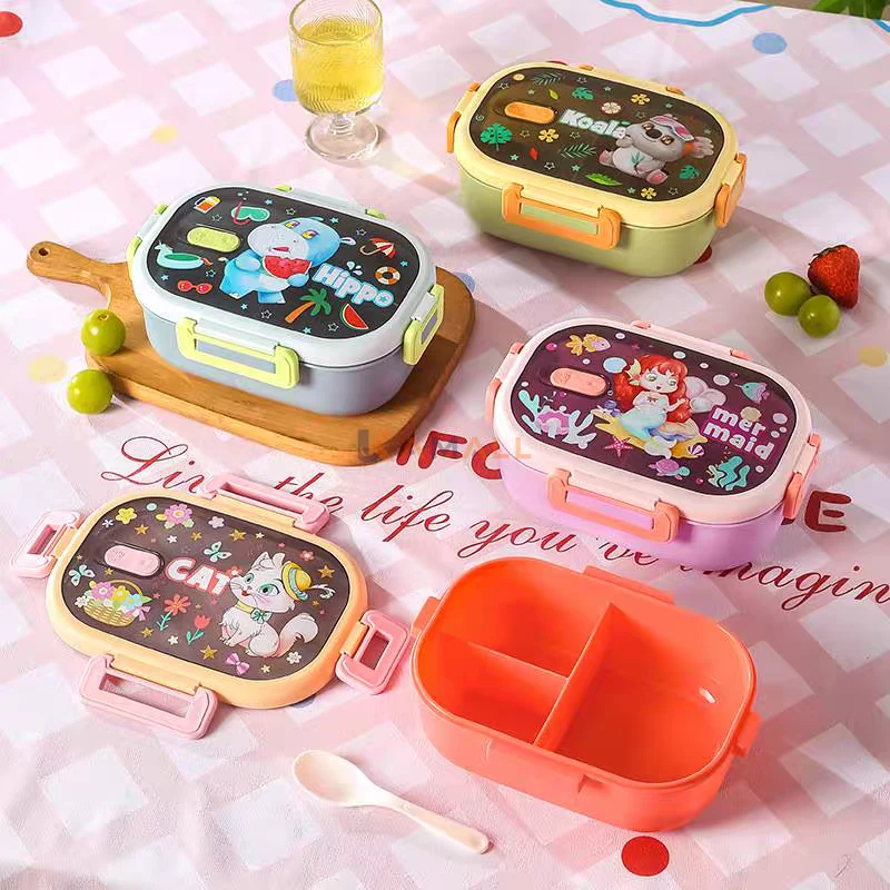 Lunch Box 2 Compartiments avec Couverts en Plastique Alimentaire PP5