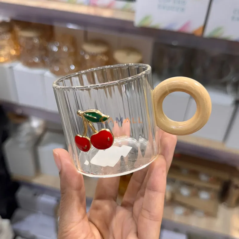 Mini Tasse en Verre avec Manche en Bois