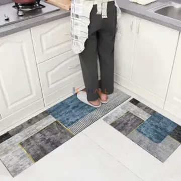 Lot de 2 Tapis de Cuisine Antidérapants en Caoutchouc – 60×40cm et 120×40cm