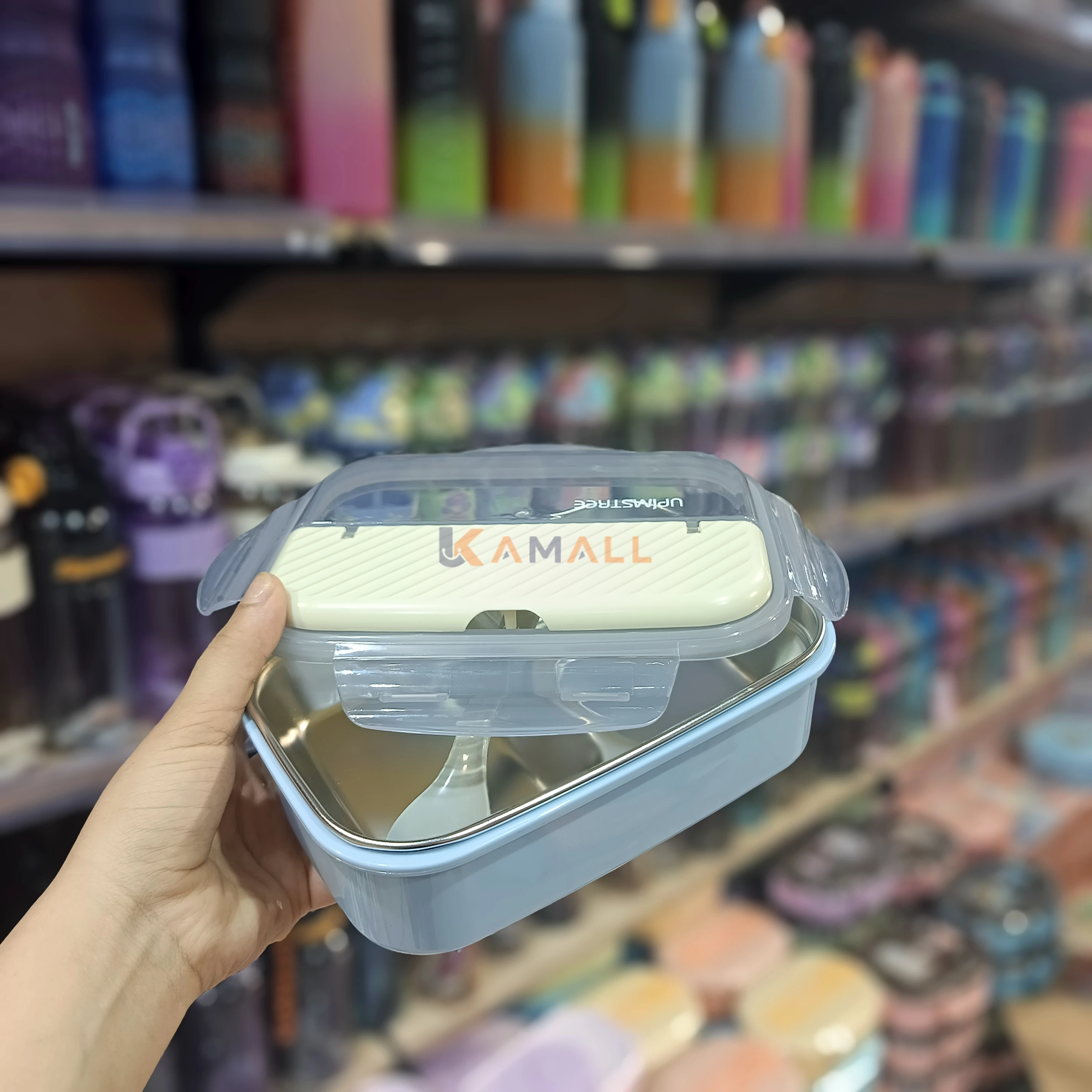 Lunch Box en Inox 2 Compartiments avec Cuillère – Boîte Repas en Acier Inoxydable