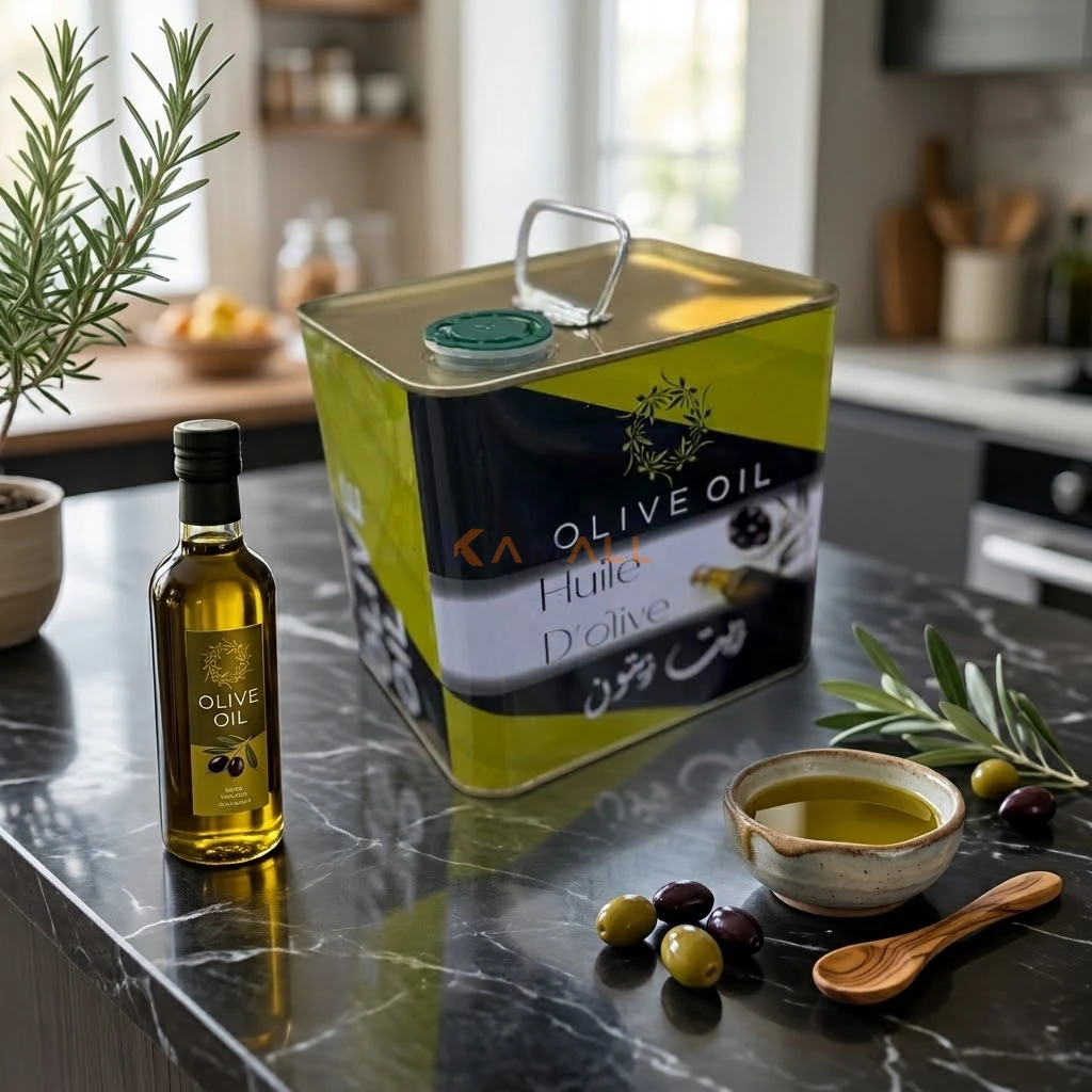 Bidon en metal pour huile d’olive 2 Litre pratique pour la conservation et le stockage