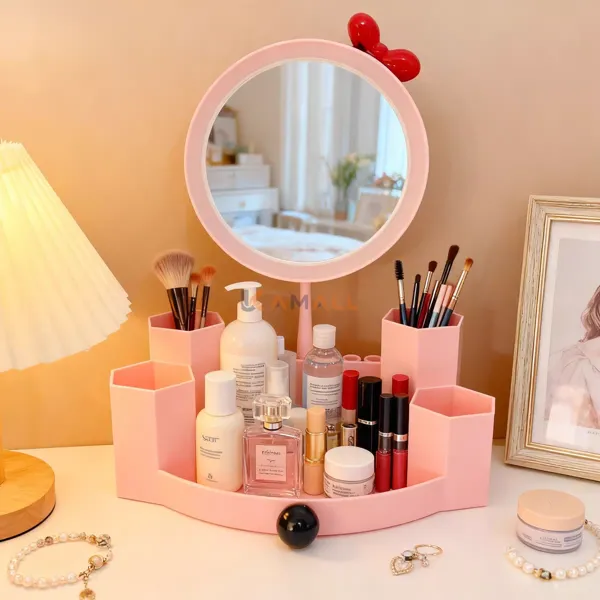 Miroir led a 5 organisateur de Maquillage en Plastique 34 cm – Rangement Pratique pour Produits de Beauté et Cosmétiques