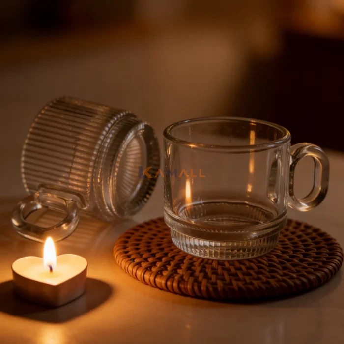 Lot de 6 Verres à Café Noir et Thé en Verre 90 ml