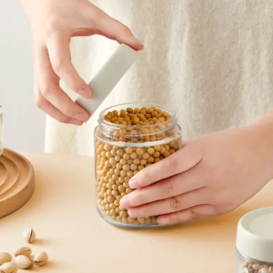 Boîte épice en verre 660 ml avec couvercle en Plastique – Pot de Conservation pour épices