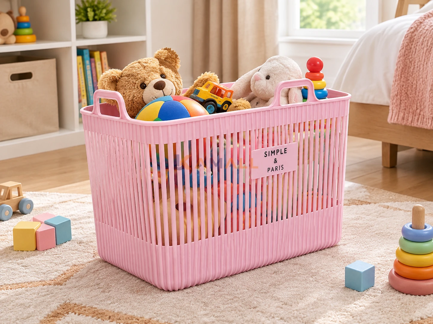 Panier de rangement rectangulaire en plastique