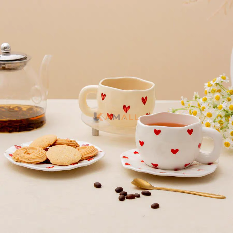 Tasse et sous tasse cafe au lait en ceramique