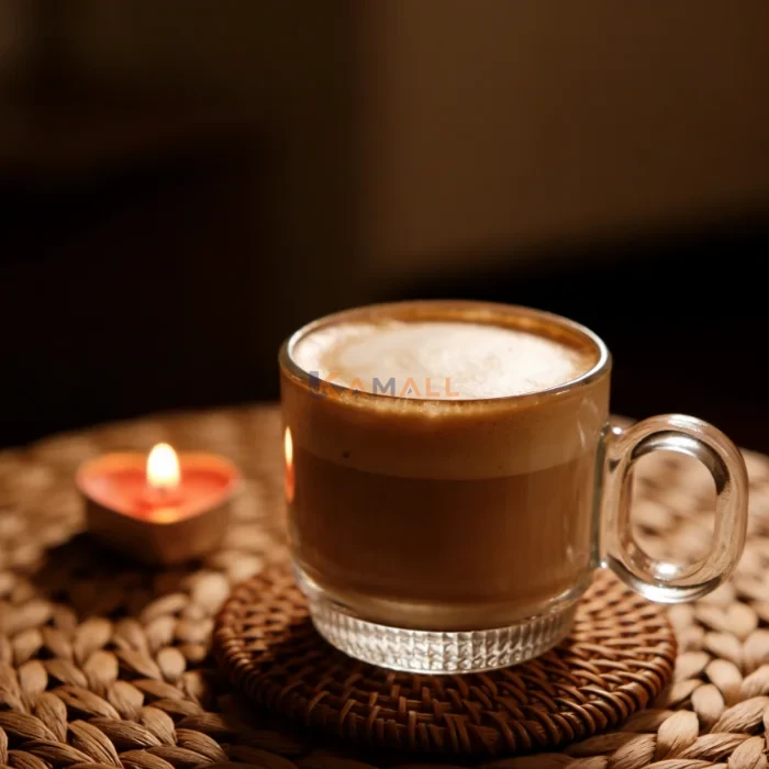 Lot de 3 Verres à Café Noir en Verre