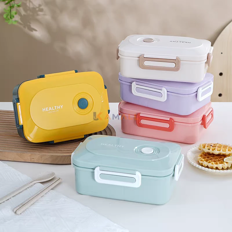 Boîte Repas 3 Compartiments avec Cuillère et Fourchette