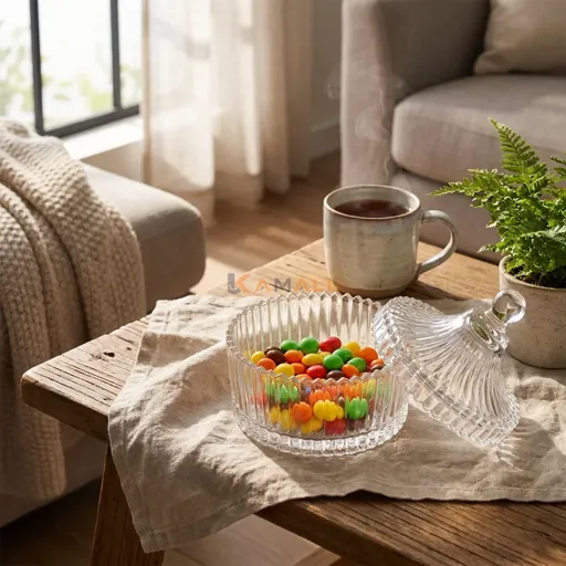 Mini Bonbonnière en Verre avec Couvercle 150 ml