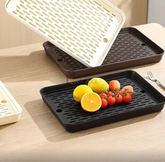 plateau a viande avc passoire Plateau à Viande Grand Modèle avec Passoire 40 cm – Plateau de Décongélation et d’Égouttage pour Cuisine