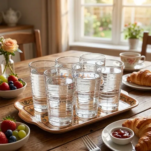 Lot de 6 verres rayé en Verre