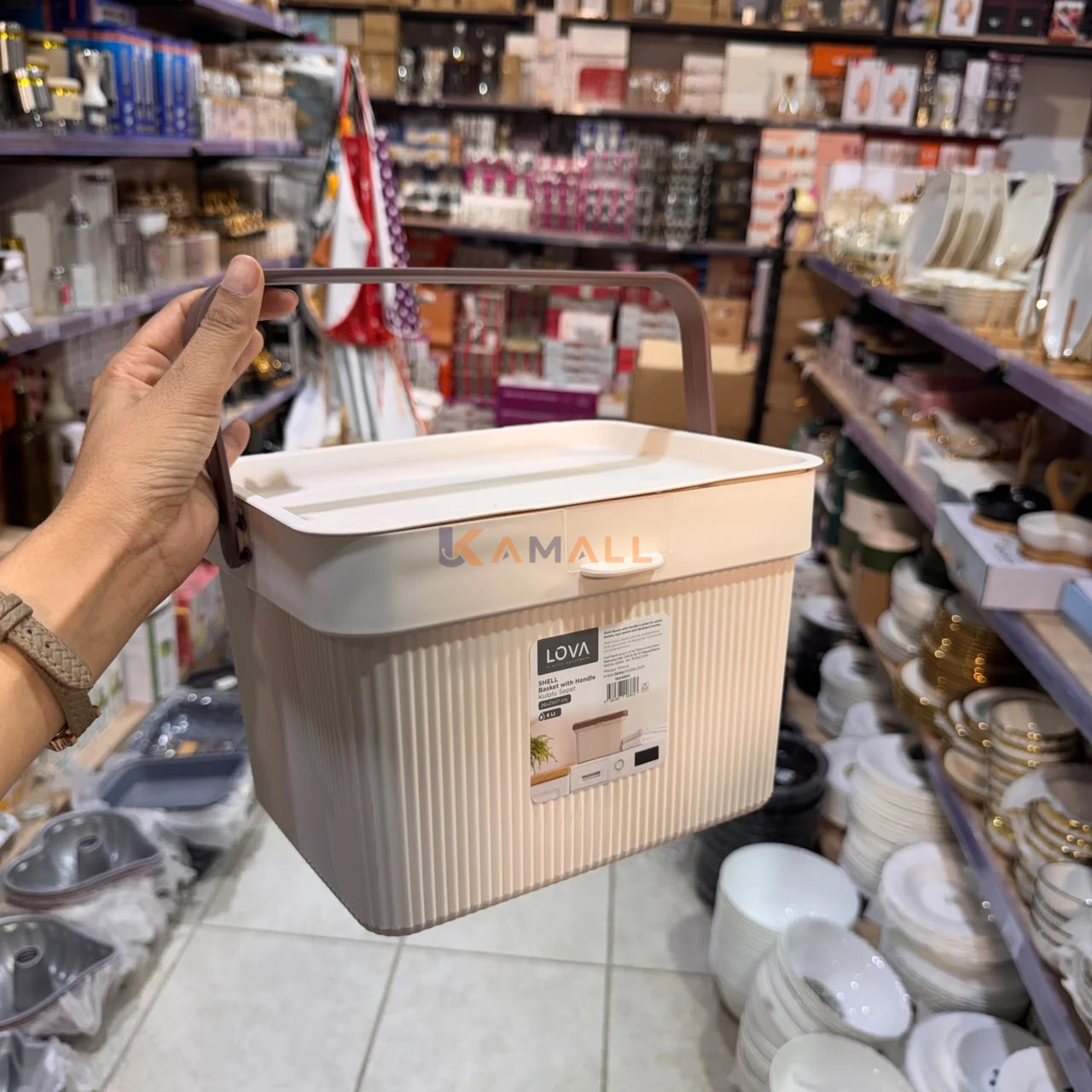 Panier de Rangement 6 Litres avec couvercle en Plastique