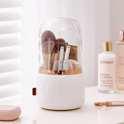Organisateur de Pinceaux Rotatif en Plastique – Rangement 360° pour Maquillage et Cosmétiques