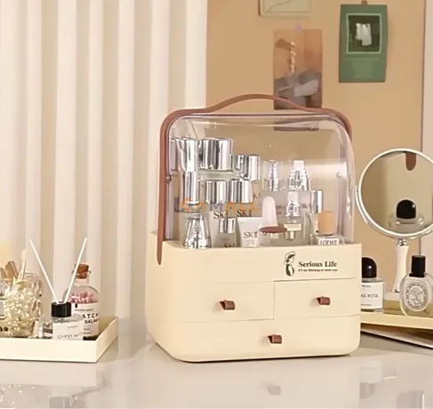 Boîte de Rangement Maquillage Transparente en Plexi – Organisateur Élégant pour Cosmétiques et Accessoires Beauté