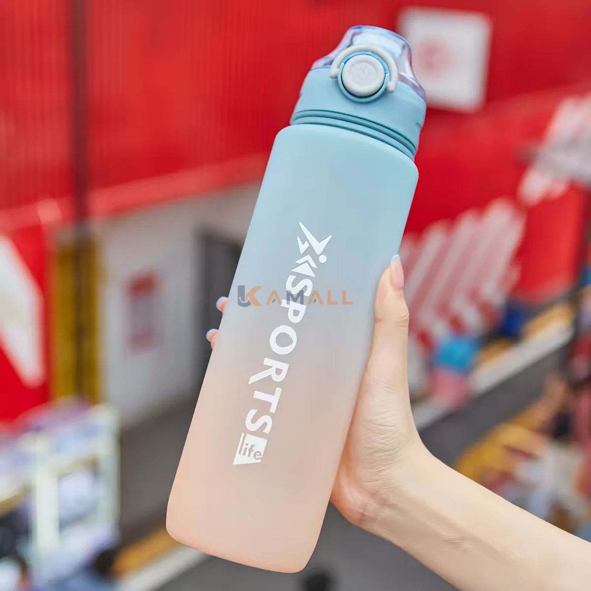Bouteille d’Eau 1 litre avec Paille – Gourde en Plastique Alimentaire 24 cm