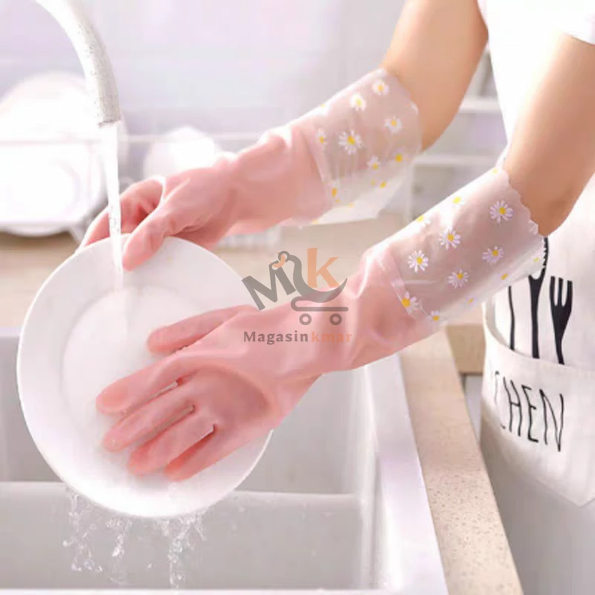 Paire de gants vaisselle en silicone 44cm