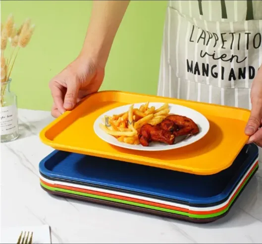 Plateau Rectangulaire en Plastique – Plateau de Service Léger et Pratique pour Maison et Cuisine