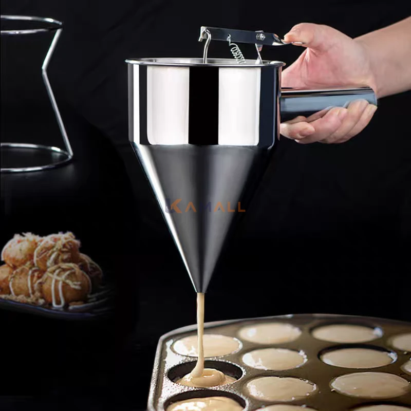 entonnoir à piston en acier inoxydable avec support