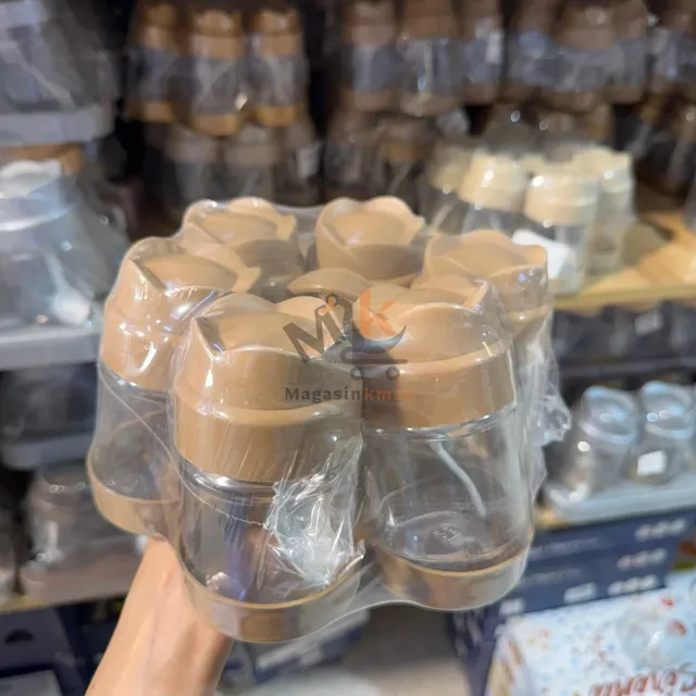 Porte à épices en verre avec couvercle en plastique