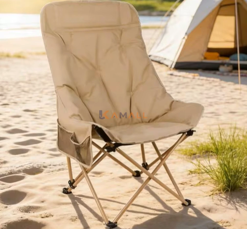 Chaise pliable en tissu et métal 7 – Chaise confortable pour intérieur et extérieur